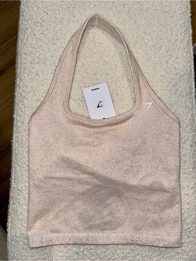 Gymshark Seamless Cropped Tank Top Oatmeal Beige NWT